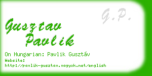 gusztav pavlik business card