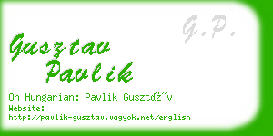 gusztav pavlik business card
